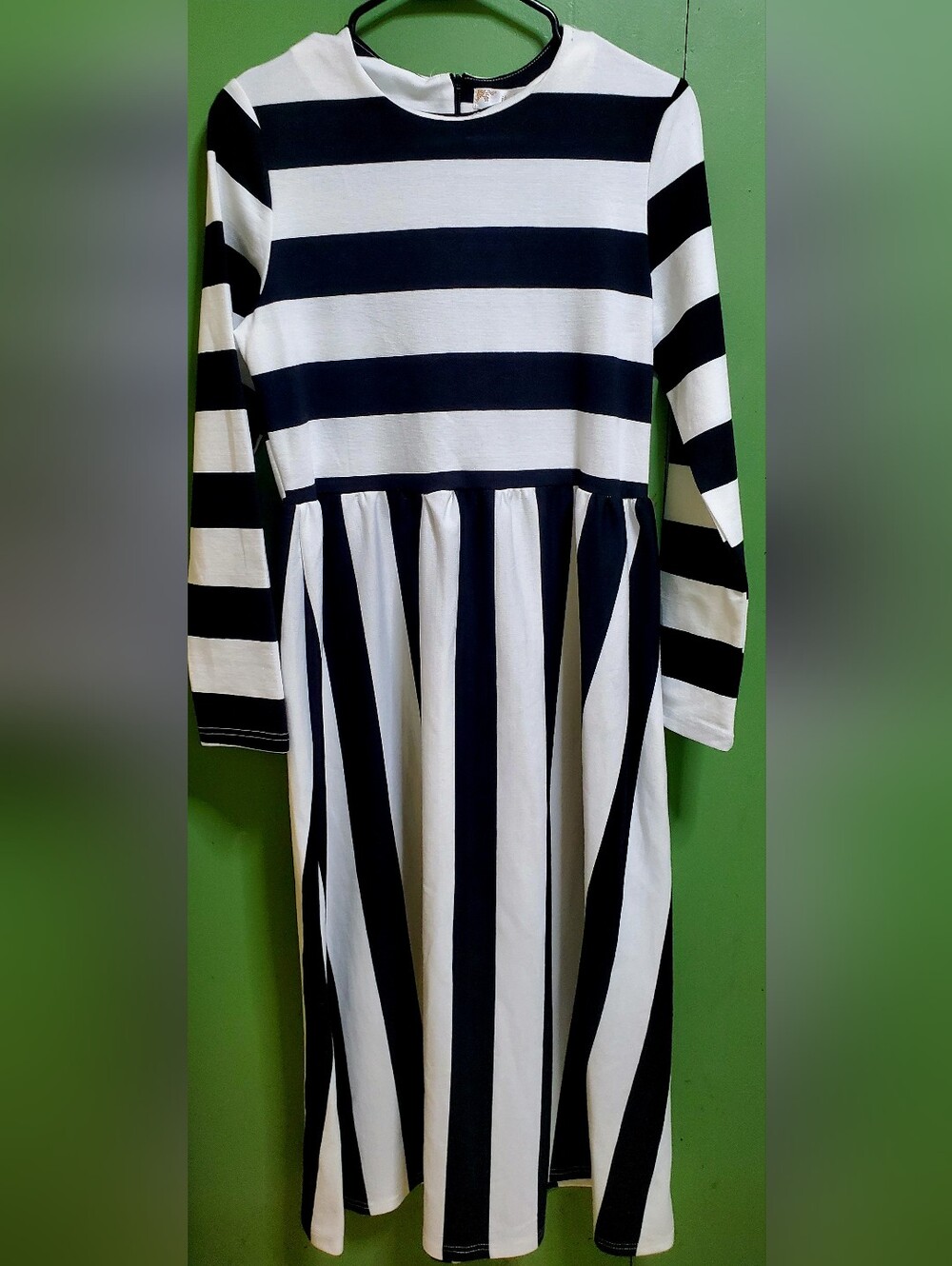 Black and White Striped Maxi Dress